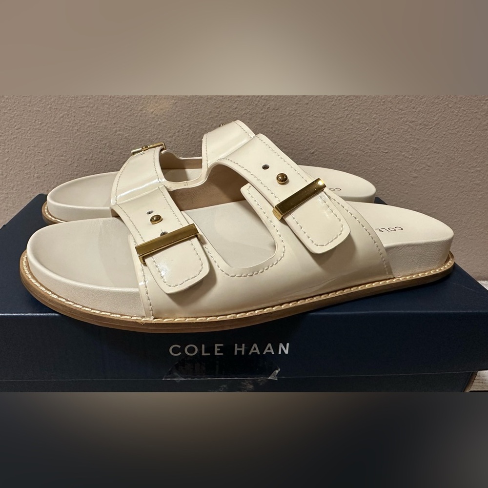 🔴 Cole Haan Marisol Footbed Patent Leather Sandal - NIB